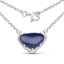 3.92 Carat Genuine Blue Aventurine .925 Sterling Silver Pendant