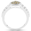 0.25 Carat Genuine Yellow Diamond .925 Sterling Silver Ring