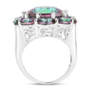 11.45 Carat Genuine Rainbow Quartz .925 Sterling Silver Ring