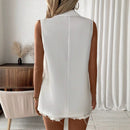 Elegant Commuter Structured Blazer Vest With Two Pockets