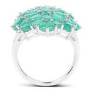 5.88 Carat Genuine Emerald .925 Sterling Silver Ring