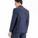 Ax Armani Exchange Mens Slim-Fit Navy Buffalo Plaid Wool Suit Jacket, Size 40S