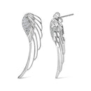 14K White Gold 1/4 Cttw Lab Grown Diamond Angel Wing Stud Earrings (F-G Color, VS1-VS2 Clarity)