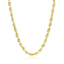 4.0mm 10k Yellow Gold Solid Diamond Cut Rope Chain