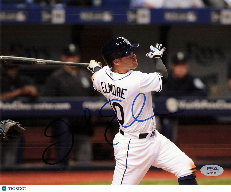 Jake Elmore Tampa Bay Rays Signed 8x10 Photo PSA