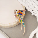 Hummingbird Phoenix Peacock Oil Drip Brooch