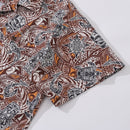 Hawaiian Shirt For Men Tiki Totem Vintage Shirt Camp Collar 100% Cotton