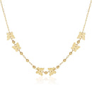 14k Yellow Gold 18 inch Necklace with Polished Butterflies and Beads