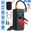 3000A 150PSI 12V Portable Jump Starter with Air Compressor 9.0L Gas/8.0L Diesel Jumper Box with 3 Light Modes Power Bank LCD Display