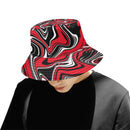Red Black and White Rave Spill Bucket Hat