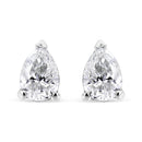 14K White Gold 1/2 Cttw Pear Shape Solitaire Lab Grown Diamond Stud Earrings (F-G Color, VS2-SI1 Clarity)