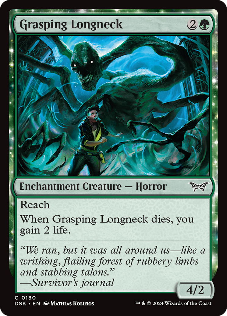 Grasping Longneck (DSK-180) - Duskmourn: House of Horror: (enchantment) Foil