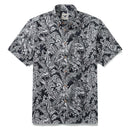 Men's Hawaiian Shirt Black Parrot In The Jungle 100% Cotton Button Down By Amy