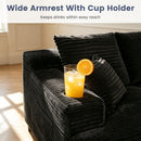 Sectional Couch with Double Chaise Lounge and Cup Holders