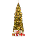 5/6/7/8/9 FT Pre-Lit Artificial Hinged Slim Pencil Christmas Tree