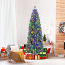 Pre-Lit Blue Artificial Christmas Tree Slim with 9 Lighting Modes