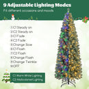 Pre-Lit Blue Artificial Christmas Tree Slim with 9 Lighting Modes