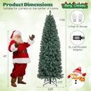 Pre-Lit Blue Artificial Christmas Tree Slim with 9 Lighting Modes
