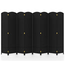 8-Panel Folding Room Divider with Hand-woven Texture and Wood Frame