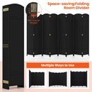8-Panel Folding Room Divider with Hand-woven Texture and Wood Frame