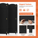 8-Panel Folding Room Divider with Hand-woven Texture and Wood Frame