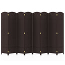 8-Panel Folding Room Divider with Hand-woven Texture and Wood Frame