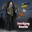 8.2 ft Halloween Standing Witch with Lighted Eyes and Automatic Wing Movement