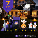 8.2 Feet Long Halloween Inflatable Train with Witch and 4 Ghosts
