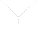 AGS Certified 14k White Gold 3.0 Cttw Baguette and Brilliant Round-Cut Diamond Journey 18" Pendant Necklace (K-L Color, I1-I2 Clarity)