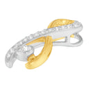 10K Two-Tone Gold 1/5 cttw Diamond Radiant Ribbon Pendant Necklace (H-I, I1-I2)
