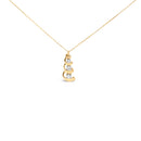 10k Yellow Gold 1/4 Cttw Diamond 3 Stone Swirl and Drop Pendant Necklace