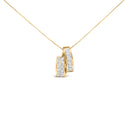 14K Yellow Gold 1 5/8 Cttw Princess and Baguette Diamond Duo Bar Pendant Necklace (G-H Color, VS2-SI1 Clarity) - 18"