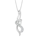 Espira 10K White Gold 1/5 cttw Round Cut Diamond Swirl Pendant Necklace (J-K, I1-I2)