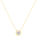 10K Yellow Gold 1/4 Cttw Round Brilliant-Cut Diamond Modern Bezel-Set Solitaire Pendant Necklace (J-K Color, I2-I3 Clarity) - 16" with 2" Extender