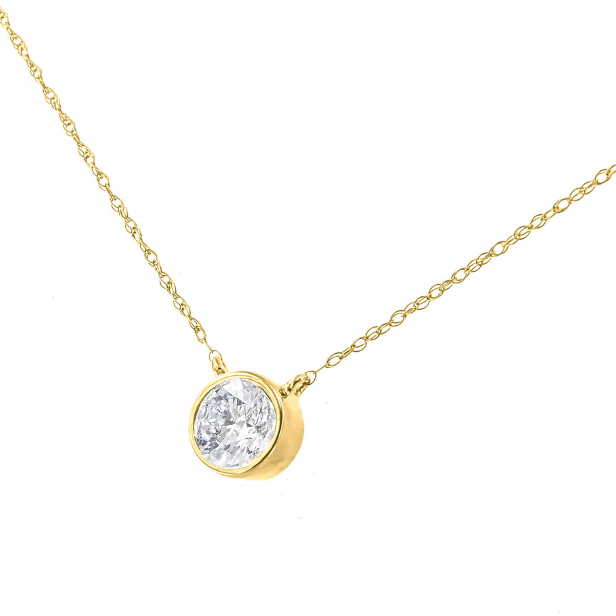 .925 Sterling Silver 1/10 Cttw Round-Cut Diamond Bezel 18