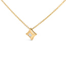10K Yellow Gold 1/5 Cttw Bezel Set Princess Diamond Kite Shaped Solitaire Pendent Necklace