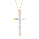 10K Yellow Gold Plated .925 Sterling Silver 4.0 Cttw Round Cut Diamond Cross Pendant Necklace (J-K Color, I1-I2 Clarity) - 18"