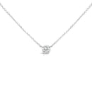 14K White Gold 1.00 Cttw Bezel Set Round Lab-Grown Diamond Solitaire 18" Pendant Necklace (F-G Color, VS1-VS2 Clarity)