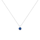 10K White Gold 1/4 Cttw Round Brilliant Cut Lab Grown Blue Diamond 4-Prong Solitaire Pendant Necklace (Blue Color, VS2-SI1 Clarity) - 18"