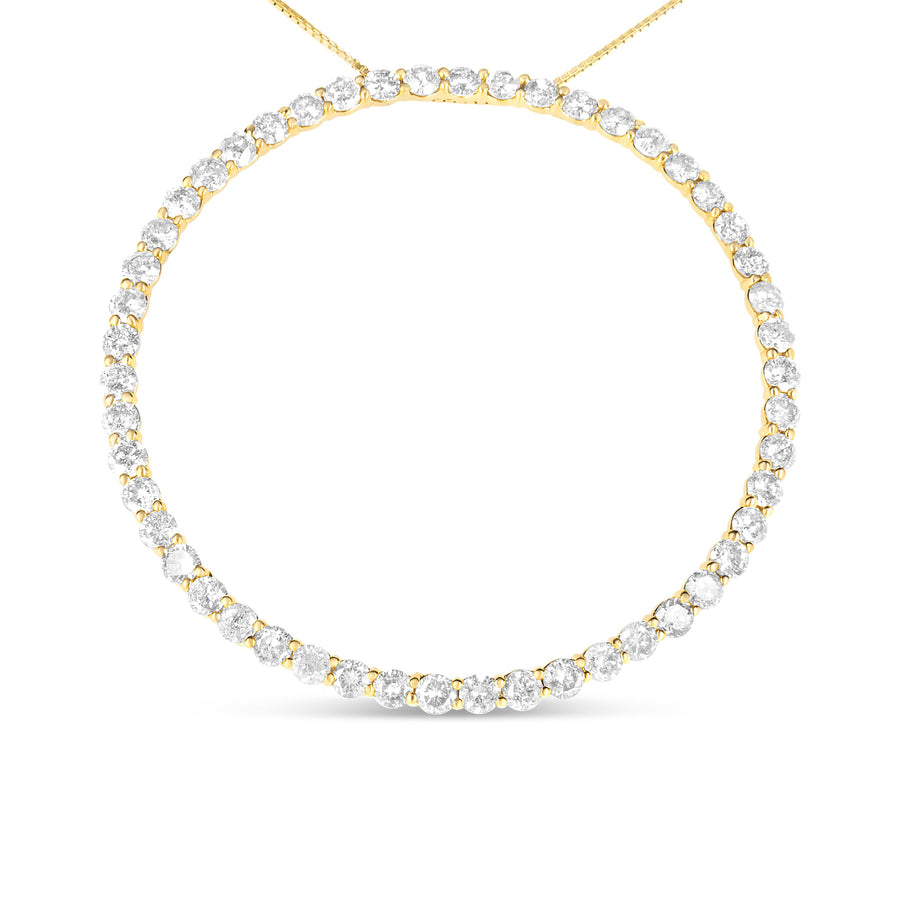 10K Yellow Gold Plated .925 Sterling Silver 4 Cttw Diamond Circle Hoop 18