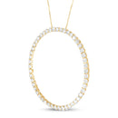 10K Yellow Gold Plated .925 Sterling Silver 4 Cttw Diamond Circle Hoop 18" Pendant Necklace (J-K Color, I1-I2 Clarity)