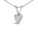 14K White Gold 1/5 Cttw 3-Prong Set Heart Shaped Solitaire Lab Grown Diamond 18" Pendant Necklace (F-G Color, VS2-SI1 Clarity)