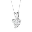 14K White Gold 3/8 Cttw Heart-Shaped Diamond Classic Solitaire 18" Pendant Necklace (H-I Color, VS2-SI1 Clarity)