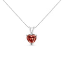 IGI Certified 14K White Gold Martini Set 1.00 Cttw Lab Grown Pink Heart Diamond Solitaire 18" Pendant Necklace (Pink Color, SI2 Clarity)