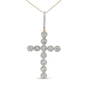 10K Yellow Gold 5/8 Cttw Miracle Set Round Diamond Circle Link Cross Pendant Necklace for Men (H-I Color, SI1-SI2 Clarity) - NO CHAIN INCLUDED