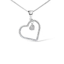 925 Sterling Silver 1/3ct TDW Diamond Heart Pendant Necklace
