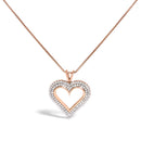 .925 Sterling Silver 1.00 Cttw Diamond Heart 18" Pendant Necklace (I-J Color, I2-I3 Clarity)