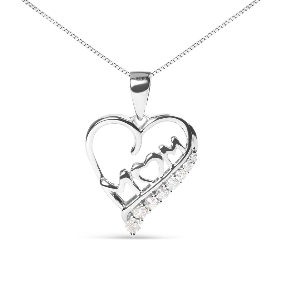 .925 Sterling Silver 1/4 Cttw Diamond  