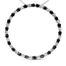 .925 Sterling Silver 3.0 Cttw Alternating Black and White Diamond Open Hoop Circle Pendant Necklace (H-I Color, I3 Clarity) - 18" Inches