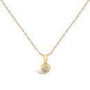 14K Yellow Gold Plated Silver 1/5 Cttw Diamond Openwork Pendant Necklace